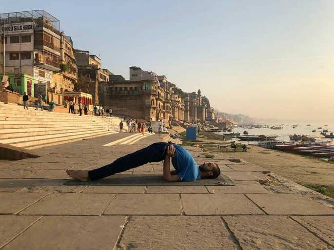 Personal Yoga Asana Meditation Trainer Teacher Instructor Class Online and In Person, Individual & Group Class Varanasi Banaras Ganga Ghat