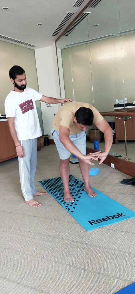 yoga online class asana pranayam meditation varanasi banaras kashi ganga ghat sunrise view hathayoga yogateacher ayushyoga session group private mat pose 