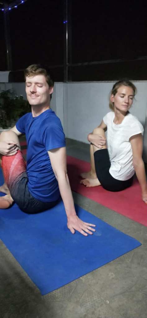 yoga online class asana pranayam meditation varanasi banaras kashi ganga ghat sunrise view hathayoga yogateacher ayushyoga session group private mat pose 