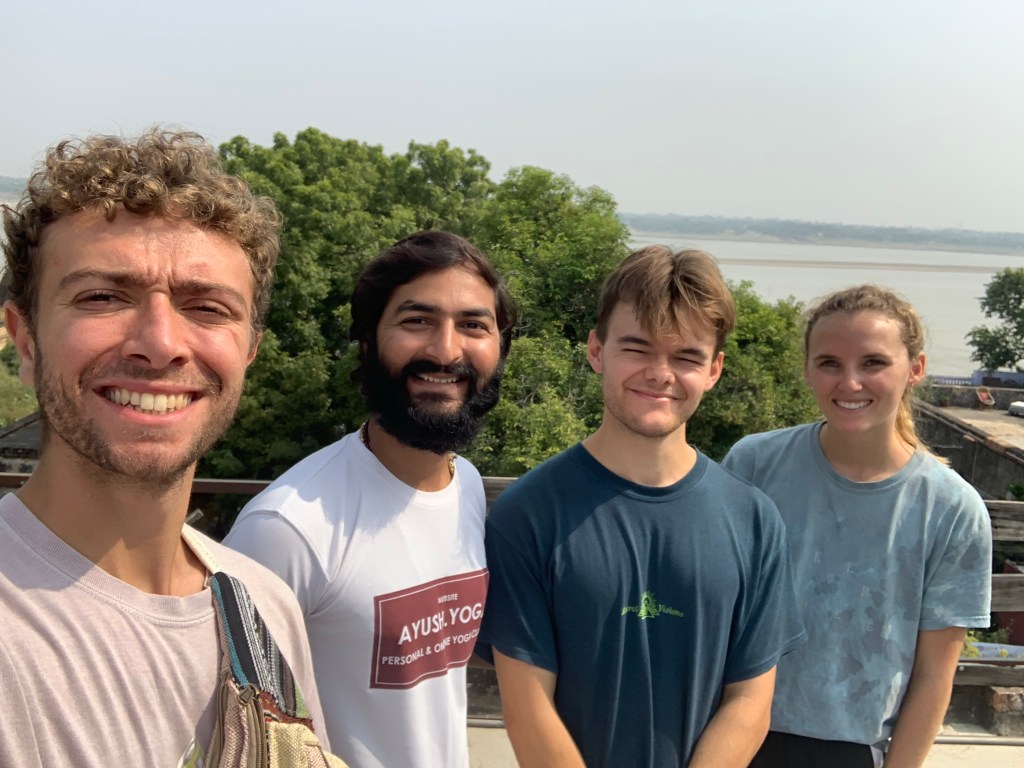 Hathayoga Teacher Ayush with his students after finishing the Yoga session. 