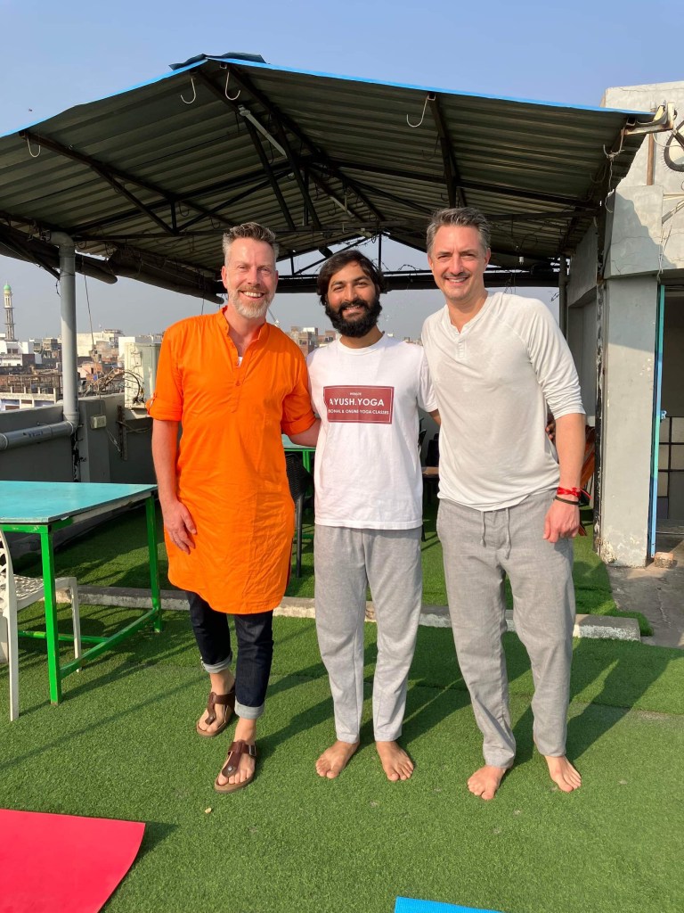 yoga online class asana pranayam meditation varanasi banaras kashi ganga ghat sunrise view hathayoga yogateacher ayushyoga session group private mat pose 