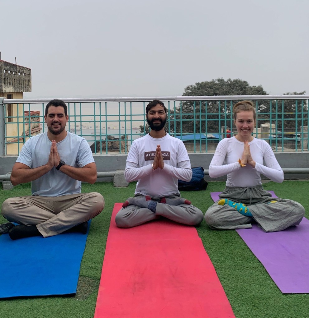 yoga onlineyoga yogaclass asana pranayam meditation varanasi banaras kashi ganga ghat sunriseyoga view hathayoga yogateacher ayushyoga yogasession groupyoga privateyoga yogamat yogapose yogainvaranasi yogawithayush yogaontheghat 