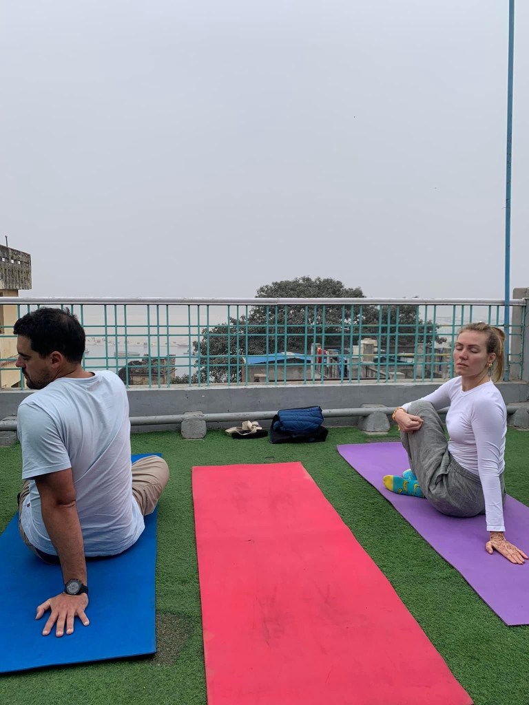 yoga onlineyoga yogaclass asana pranayam meditation varanasi banaras kashi ganga ghat sunriseyoga view hathayoga yogateacher ayushyoga yogasession groupyoga privateyoga yogamat yogapose yogainvaranasi yogawithayush yogaontheghat 