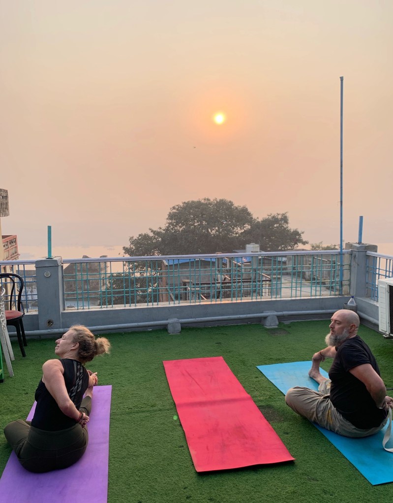 yoga onlineyoga yogaclass asana pranayam meditation varanasi banaras kashi ganga ghat sunriseyoga view hathayoga yogateacher ayushyoga yogasession groupyoga privateyoga yogamat yogapose yogainvaranasi yogawithayush yogaontheghat 
