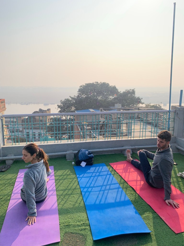 yoga onlineyoga yogaclass asana pranayam meditation varanasi banaras kashi ganga ghat sunriseyoga view hathayoga yogateacher ayushyoga yogasession groupyoga privateyoga yogamat yogapose yogainvaranasi yogawithayush yogaontheghat