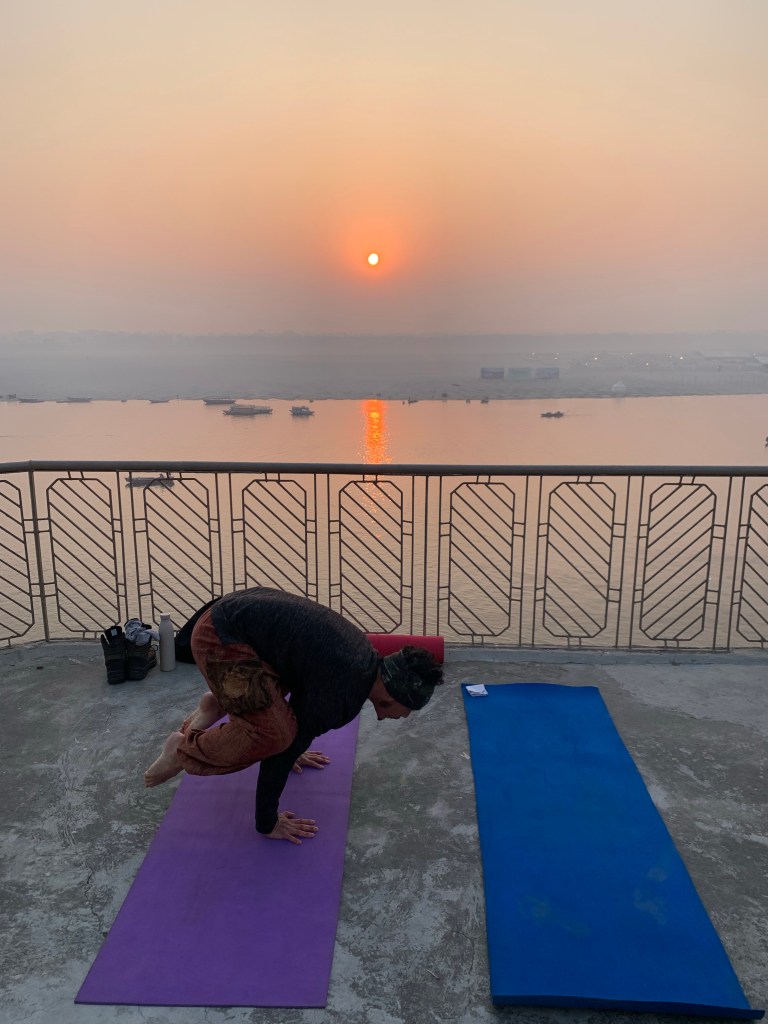 yoga onlineyoga yogaclass asana pranayam meditation varanasi banaras kashi ganga ghat sunriseyoga view hathayoga yogateacher ayushyoga yogasession groupyoga privateyoga yogamat yogapose yogainvaranasi yogawithayush yogaontheghat