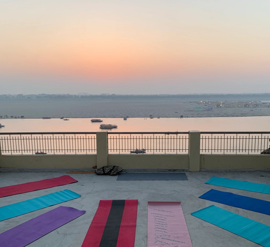 Sunrise Yoga in Varanasi with teacher Ayush.