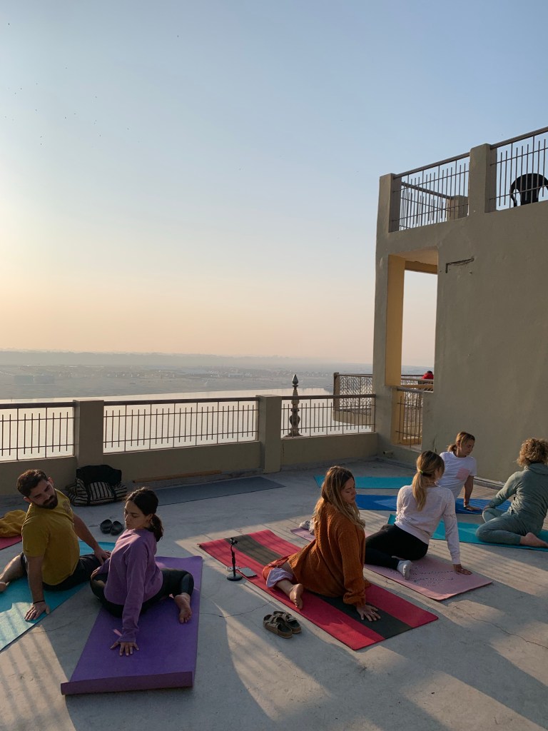 yoga onlineyoga yogaclass asana pranayam meditation varanasi banaras kashi ganga ghat sunriseyoga view hathayoga yogateacher ayushyoga yogasession groupyoga privateyoga yogamat yogapose yogainvaranasi yogawithayush yogaontheghat 