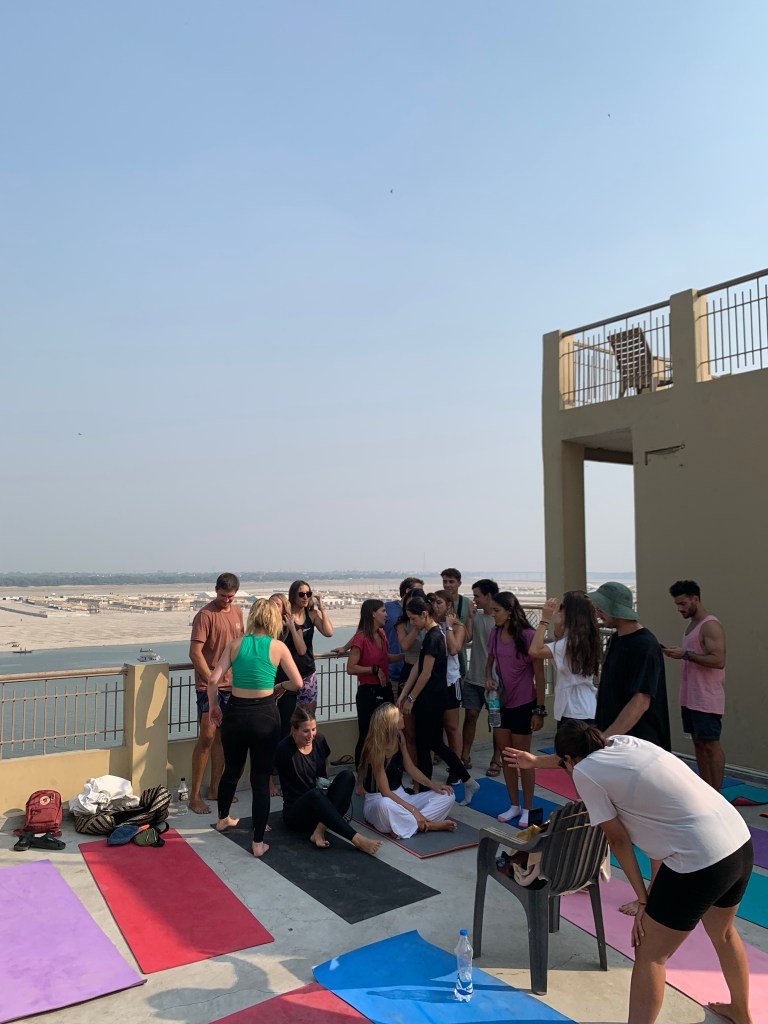 After the Yoga session people are happy and making photos.