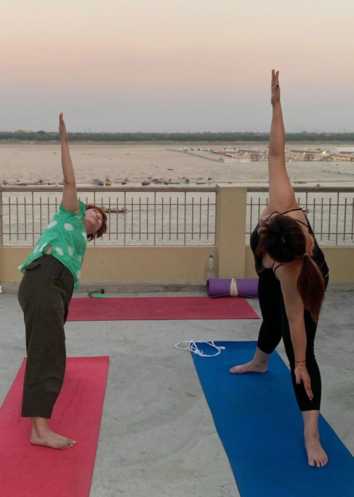 yoga onlineyoga yogaclass asana pranayam meditation varanasi banaras kashi ganga ghat sunriseyoga view hathayoga yogateacher ayushyoga backbend yogasession groupyoga privateyoga yogamat yogapractice yogapose yogainvaranasi yogawithayush yogaontheghat 