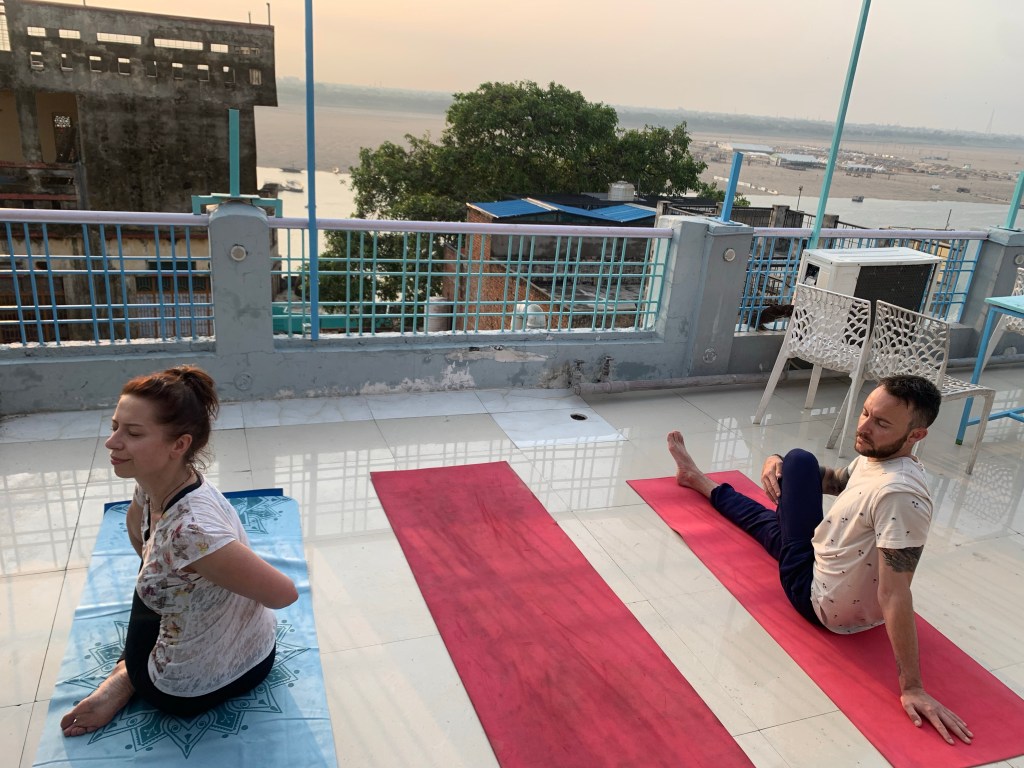 yoga onlineyoga yogaclass asana pranayam meditation varanasi banaras kashi ganga ghat sunriseyoga view hathayoga yogateacher ayushyoga backbend yogasession groupyoga privateyoga yogamat yogapractice yogapose yogainvaranasi yogawithayush yogaontheghat 