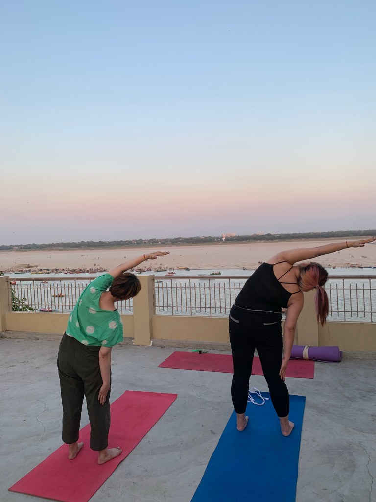 yoga onlineyoga yogaclass asana pranayam meditation varanasi banaras kashi ganga ghat sunriseyoga view hathayoga yogateacher ayushyoga backbend yogasession groupyoga privateyoga yogamat yogapractice yogapose yogainvaranasi yogawithayush yogaontheghat 
